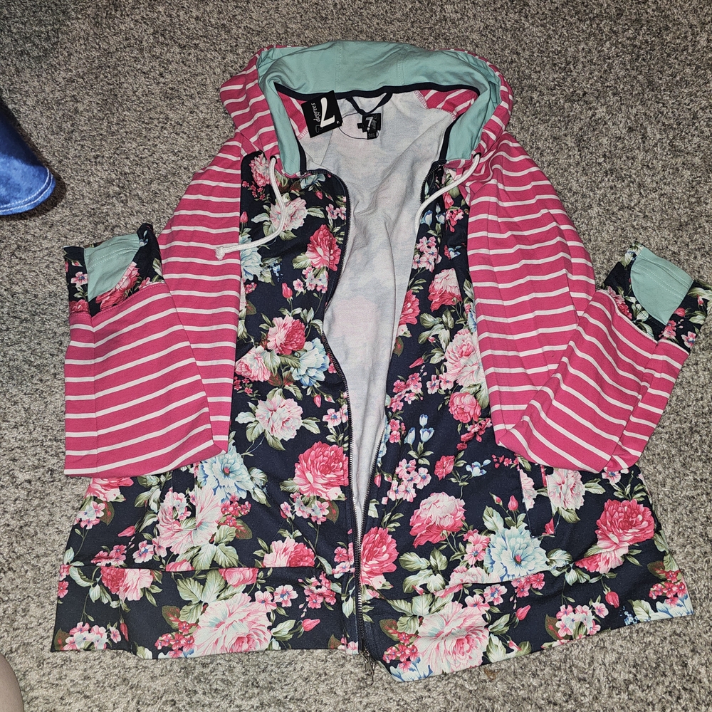 Floral and Striped Women's Utility Jacket